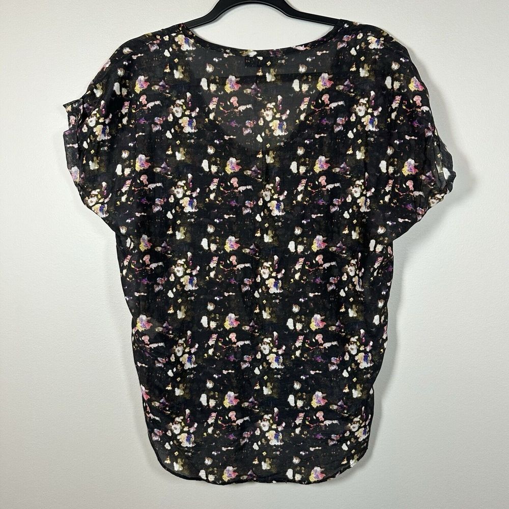 Love Richard Chai Small Black Pink‎ Multicolor Silk Blend Short Sleeve Blouse - Picture 2 of 5